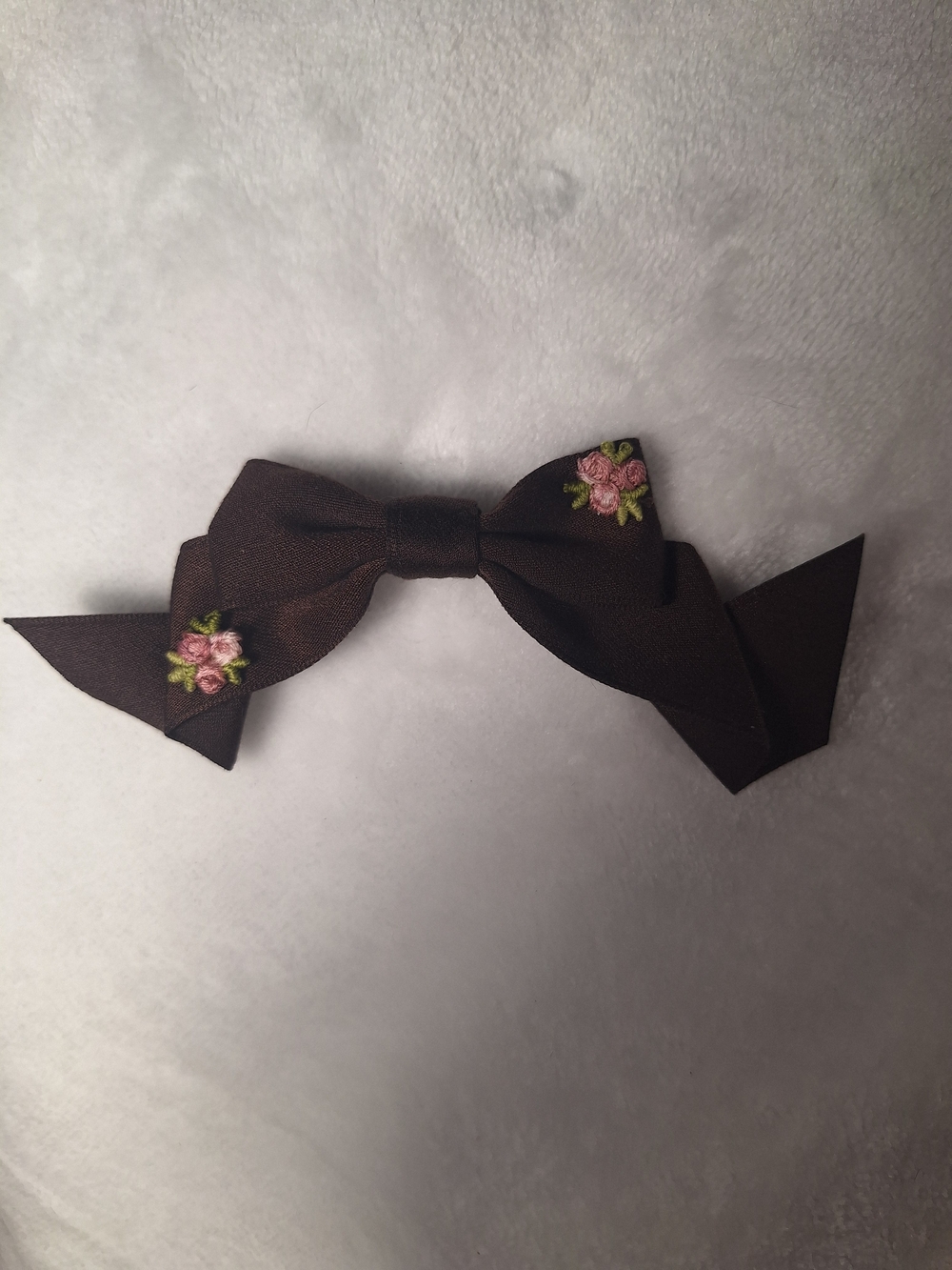 Innocent World Brown Floral Hair Bow Clips | Set of 2 | Classic Lolita - Picture 2 of 6